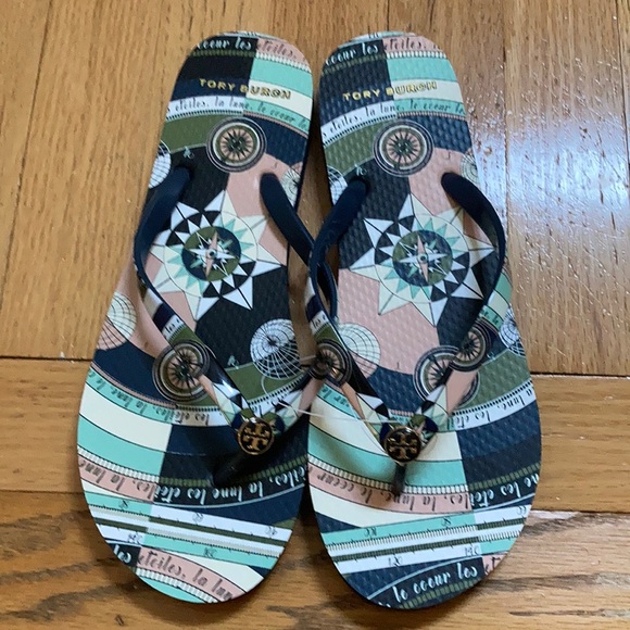 Tory Burch Shoes - Tory Burch Navy Constellation Flip flop new 8